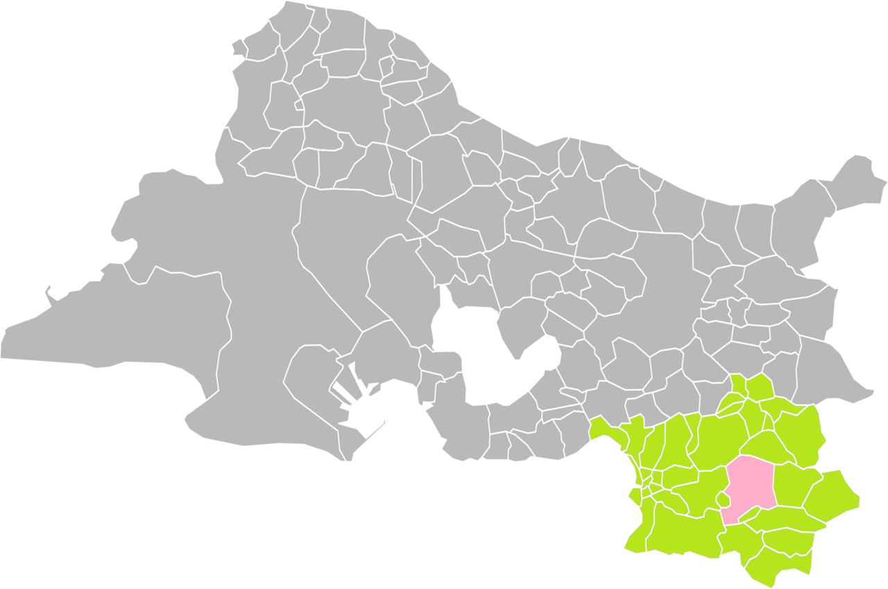 Carte montrant l'emplacement de la commune d'Aubagne au sein de son arrondissement.